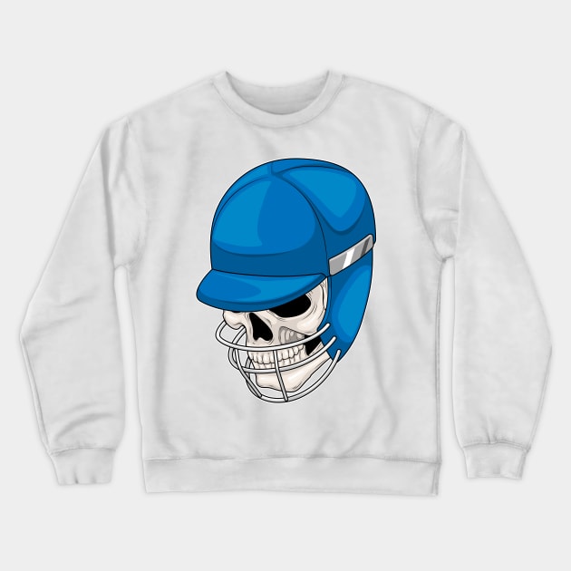 Skull Cricket Helmet Crewneck Sweatshirt by Markus Schnabel